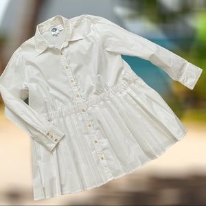 Diane Gilman 2X White Long Tunic Top